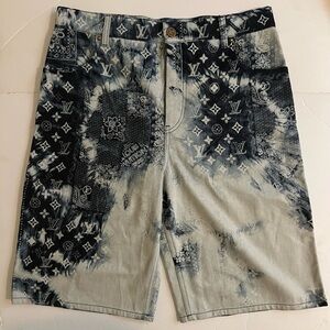 Louis Vuitton Blue and White Jean Shorts